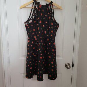 Black with Mini Roses Dress